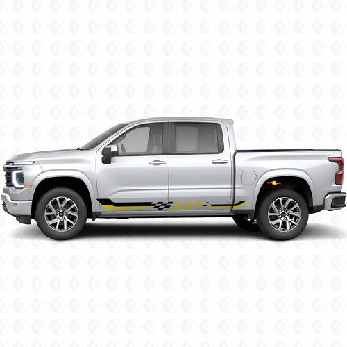 Bandes adhésives damier pour porte et bas de caisse pour Chevrolet Silverado 1500 Nouvelle Génération 2027_1