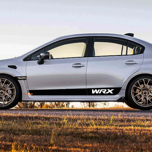 Paire une jupe latérale du panneau de bascule en vinyle Stripe Stripe Racing Vinyl Decal Sticker Fit Suba WRX
