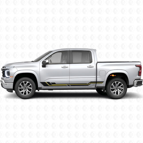 Bandes vinyles parallèles Accent pour porte et bas de caisse pour Chevrolet Silverado 1500 Nouvelle Génération 2027_1