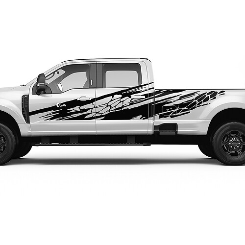 Ford F150 F250 F350 Splash Grunge Skin Style Kit de style - Sticker en vinyle de chevet
