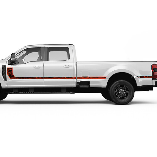 Carte topographique F350 Stripes latérales Kit de décalcomanie Graphique d'autocollant en vinyle pour camions Ford
