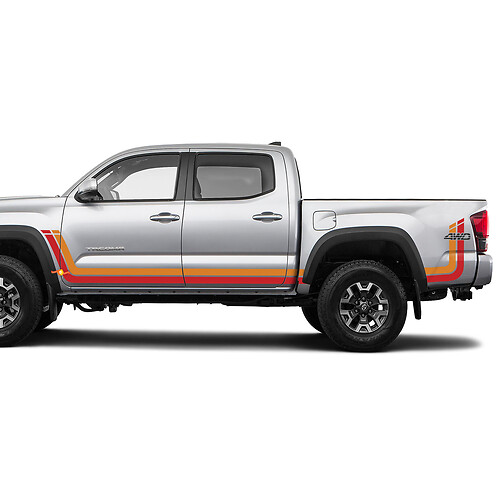 TRD 4 roues motrices AVANT AVANT STRIOTES RETRO Héritage Sticker en vinyle Sticker pour Toyota Tacoma

