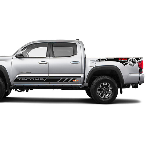 Tacoma 4x4 Off Road Bear Side Rocker Panneer Stripes en vinyle Sticker Sticker pour Toyota Tacoma
