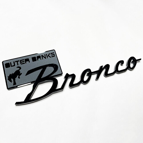 Brronco Banques extérieures badges Fender Tailgate Emblem 3d Badge Gray vs Black
