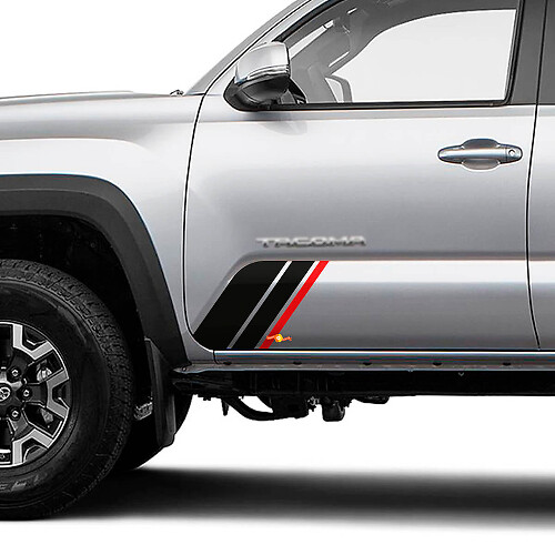 Kit d’autocollants vinyle à triples bandes latérales pour Toyota Tacoma