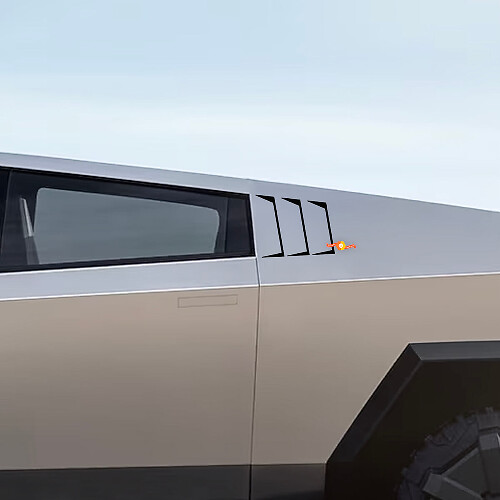 Décalcomanies des perspectives pour la fenêtre arrière Tesla Cybertruck
