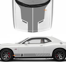 Autocollants vinyle de capot et latéraux style Racing Cobra Kai pour Dodge Challenger_2