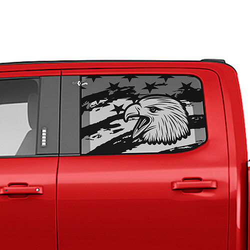 Paig à tête blanche Side Us Flag Window Decal Vinyl Sticker Graphics for Ford Trucks
