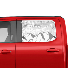 Graphiques d'autocollant en vinyle de la carte topographique des montagnes latérales pour les camions Ford
 2