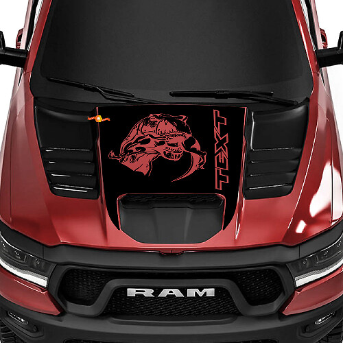 Début de capot style T-Rex autocollant vinyle pour camion Dodge Ram 1500 TRX