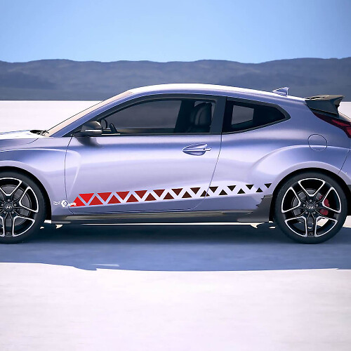Ornement de course latérale rayures autocollants en vinyle Ajustement à Hyundai Veloster
