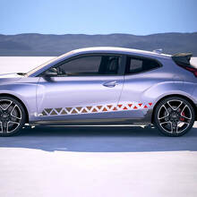 Ornement de course latérale rayures autocollants en vinyle Ajustement à Hyundai Veloster
 2