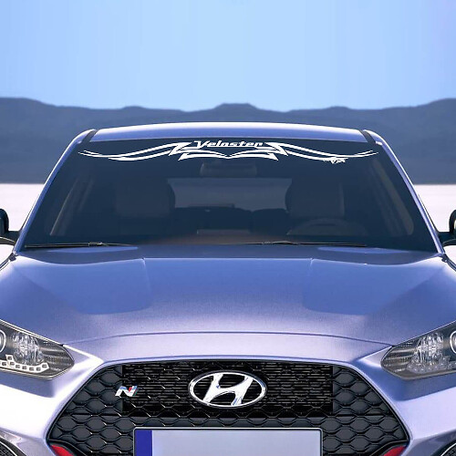 Autocollant Décalcomanie Lettrage de Marque Abstrait pour Pare-brise Hyundai Veloster