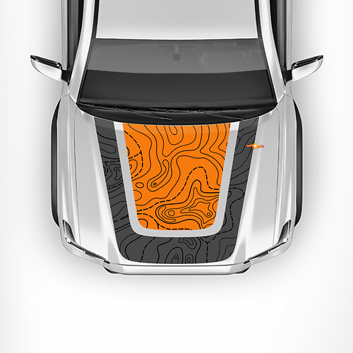 Toyota Tacoma Vintage Stripes Topographic Map Side Hood Tailgate Stickers Stickers
