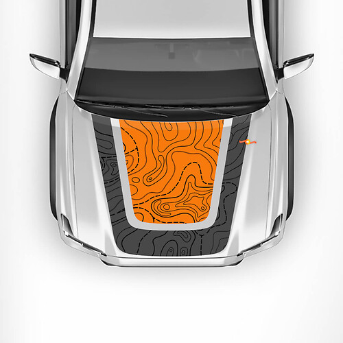 Toyota Tacoma Vintage Stripes Topographic Map Side Hood Tailgate Stickers Stickers
