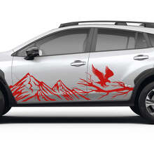 Autocollant vinyle graphique pour portes latérales Mountains Branch Eagle pour Subaru Crosstrek 2