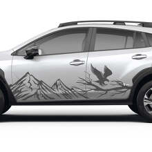 Autocollant vinyle graphique pour portes latérales Mountains Branch Eagle pour Subaru Crosstrek 3