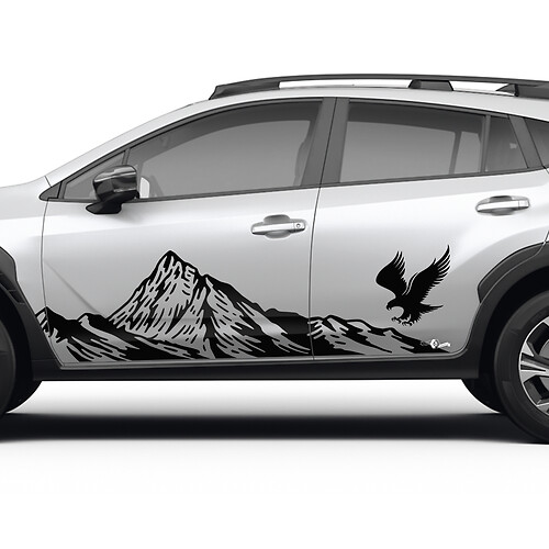 Portes latérales Mountains de paysage d'aigle en vinyle autocollante - Graphic Sticker Universal Fit Suba
