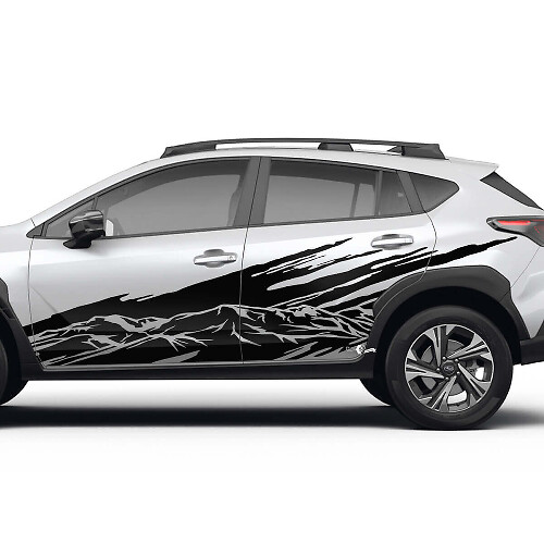 Paysage Montagnes Éclaboussures Portes Latérales Autocollant Vinyle Graphique pour Subaru