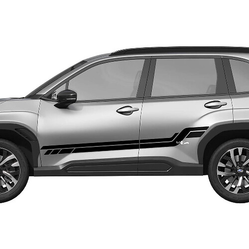 Portes latérales Bas de caisse Bandes de course Autocollant graphique en vinyle 3 pour Subaru