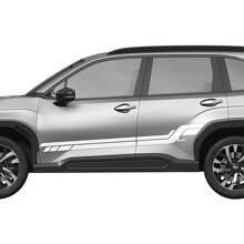 Portes latérales Bas de caisse Bandes de course Autocollant graphique en vinyle 3 pour Subaru 2