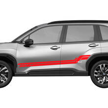 Portes latérales Bas de caisse Bandes de course Autocollant graphique en vinyle 3 pour Subaru 3