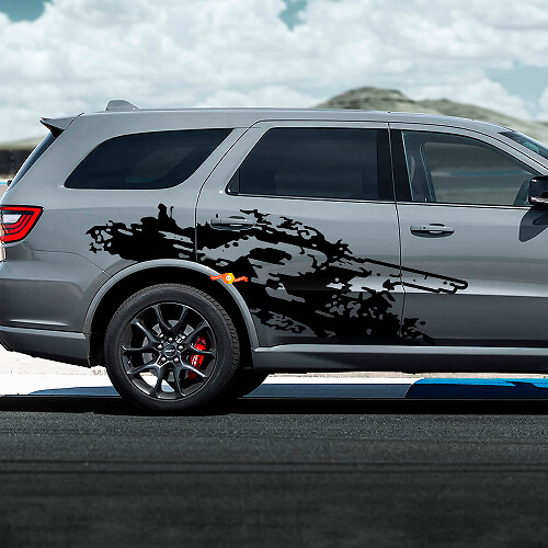 Dodge Durango rt a détruit les autocollants en vinyle de décalage éclaboussant
