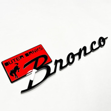 Brronco Banques extérieures badges Fender Tailgate Emblem 3D Badge Red vs Black
 4