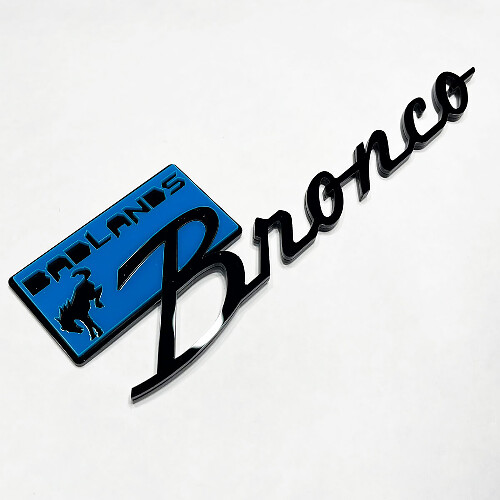Insignes d'aile Bronco Badlands, emblème de hayon, Insigne 3D Noir vs Bleu
