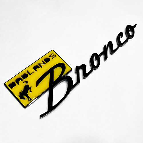 Badges badges badlands badges tailgate embranche 3d badge noir vs jaune
