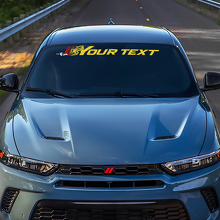 Autocollant Vinyle Bannière Pare-brise avec Logo Hornet et Texte Personnalisé pour Dodge Hornet_3