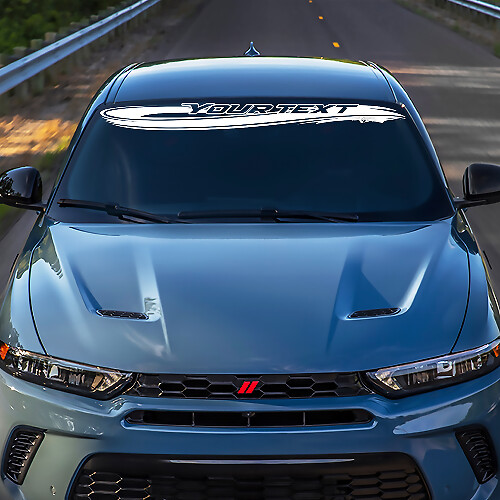 Autocollant en vinyle lettrage personnalisé style ondulé pour pare-brise Dodge Hornet