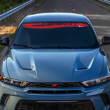 Autocollant en vinyle lettrage personnalisé style ondulé pour pare-brise Dodge Hornet_3