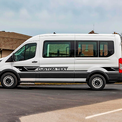 Ford Transit Text personnalisé Vinyl Side Stripes décalcomanies 2
