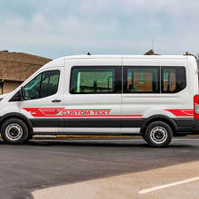 Autocollants en vinyle personnalisés 2 bandes latérales pour Ford Transit 3