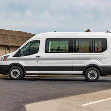 Bandes latérales à damier en vinyle pour Ford Transit - Autocollants Décalcomanies
 2