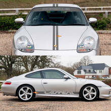 Kit d'autocollants rétro de bandes Carrera sur capot, côté et pare-brise pour Porsche 911 2