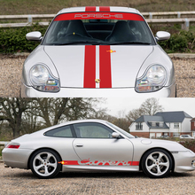 Porsche 911 Carrera Dual Central Stripes Retro Retro Hood Side Windshield Decal Sticker Kit
 3