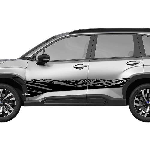 Montagnes Portes latérales Rocker Panneau Racing Stripes en vinyle Decal - Graphic Sticker Universal Fit Suba 4
