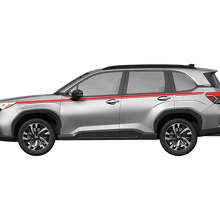 Kit de décalcomanies en vinyle avec doubles bandes fines latérales pour Subaru Forester_3