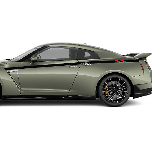 Kit d'autocollants bandes de portes Bedside Racing pour Nissan GT-R 1