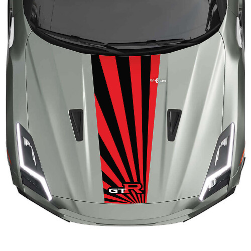 Autocollant en vinyle bande style JDM logo GT-R pour capot Nissan GT-R