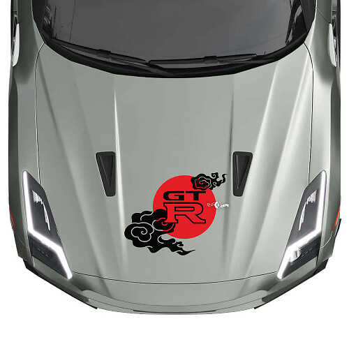 Autocollant Vinyle Capot Style JDM Soleil Nuages pour Nissan GT-R