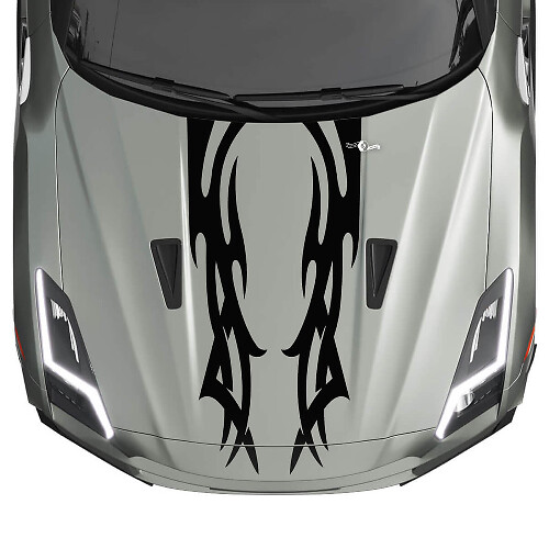 Hood Double Tribal Graphics Stripes Decal Kit pour Nissan GT-R
