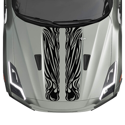 Hood Double Tribal Graphics Stripes Decal Kit pour Nissan GT-R 2
