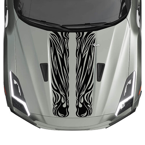 Hood Double Tribal Graphics Stripes Decal Kit pour Nissan GT-R 2
