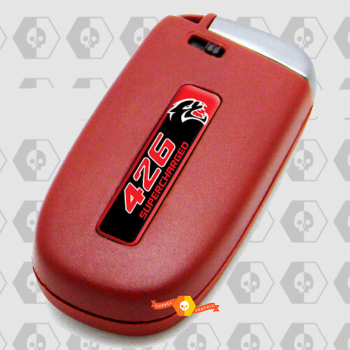 2x 426 suralimentée Hellcat Challenger / Charger / Durango Key FOB INRARAGE EMBLEMED DOMED DOCKED 2
