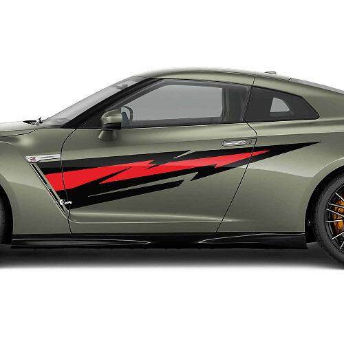 Kit d’autocollants graphiques pour portes latérales Lightning pour Nissan GT-R 1