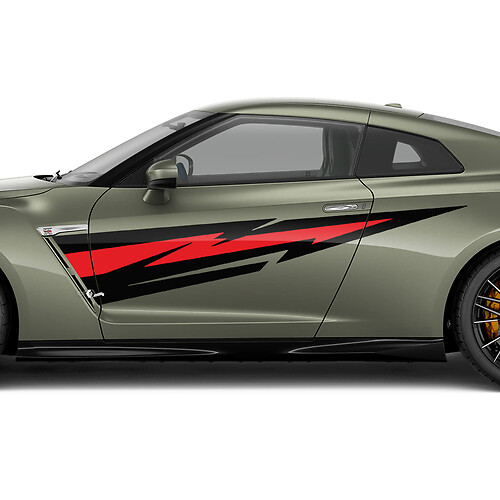 Kit de décalcomanie graphique des portes latérales pour Nissan GT-R 3
