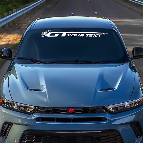 Autocollant en vinyle personnalisé style GT pour pare-brise Dodge Hornet